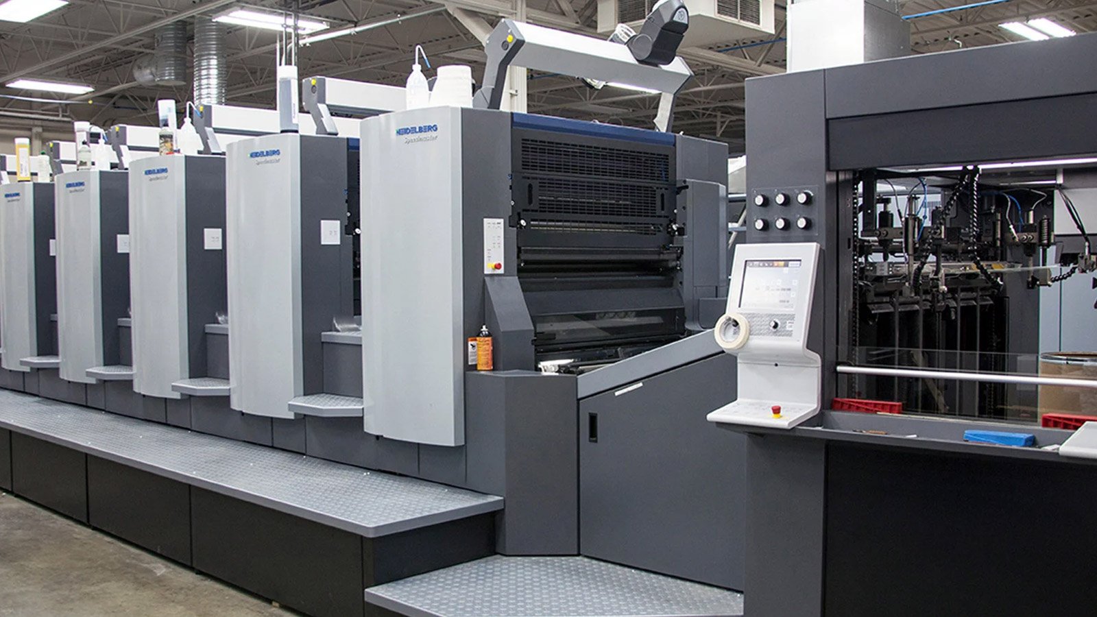 view of Heidelberg Speedmaster Press on factory floor