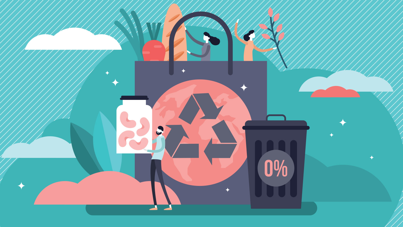 Zero waste vector illustration