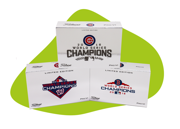 Custom golf ball boxes that show example of lamination